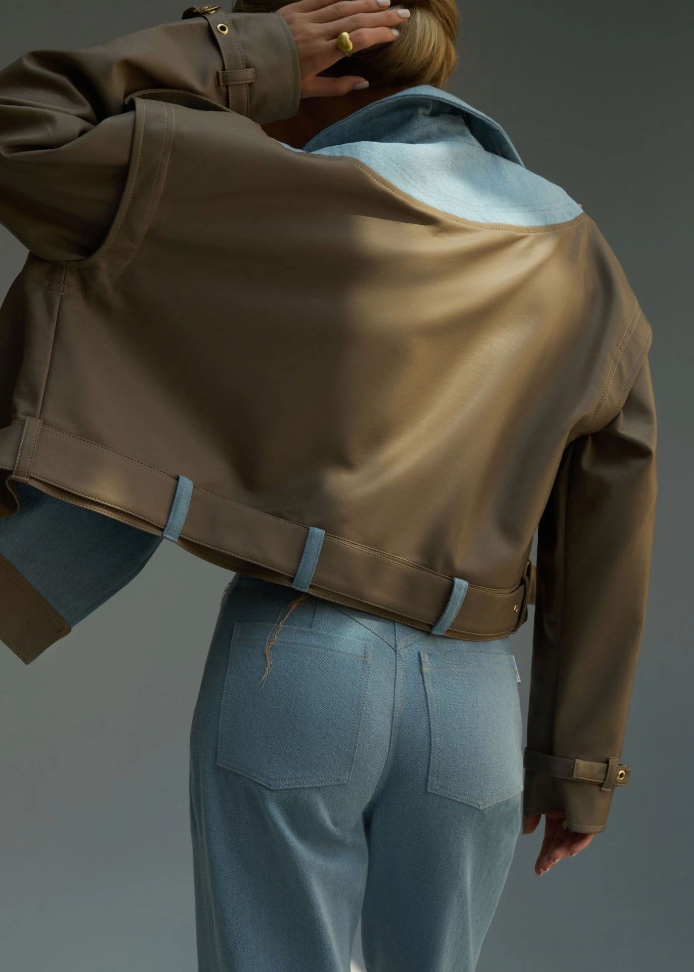 Vesper - Two-Tone Faux Leather Jacket