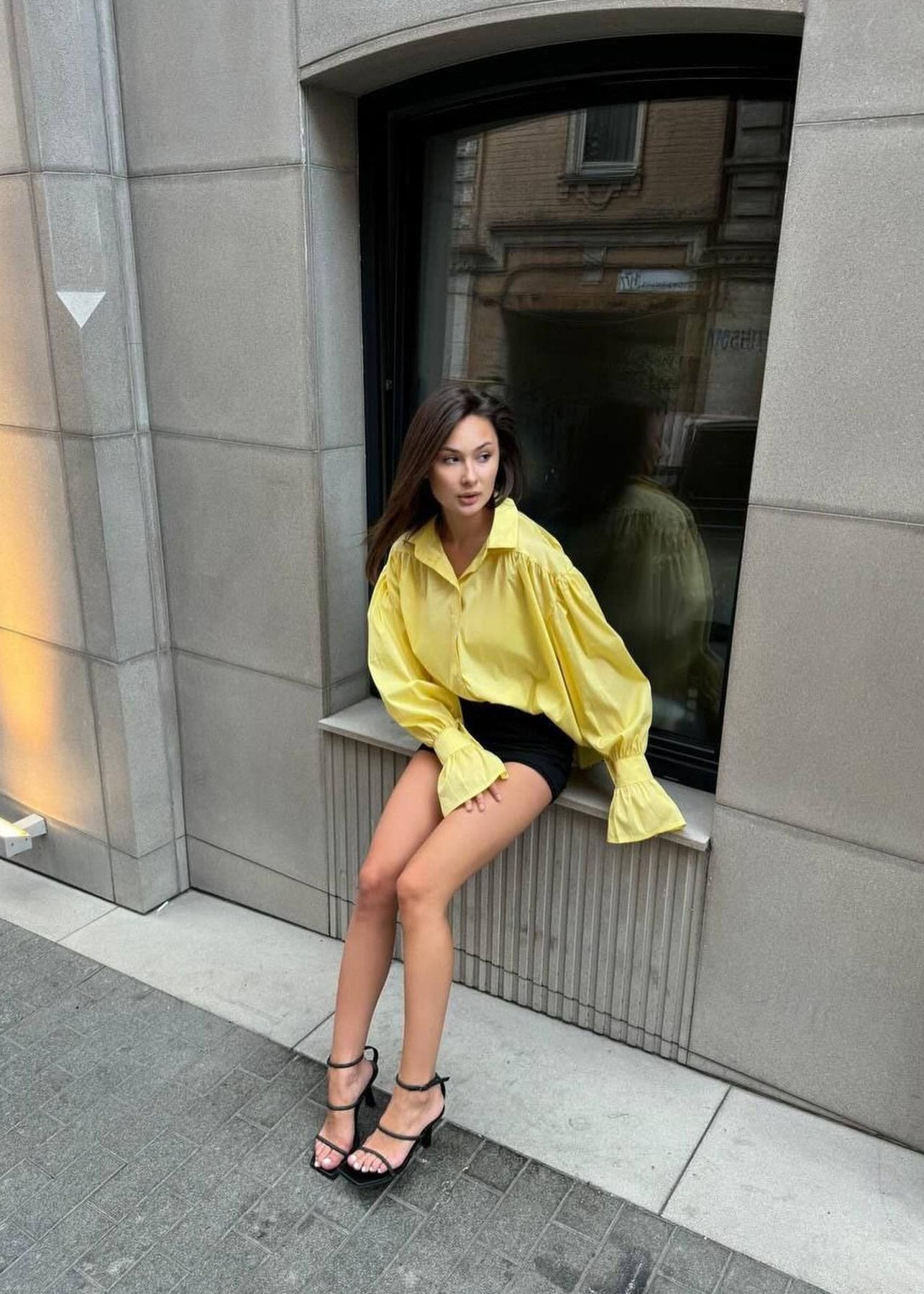 Oversized Yellow Statement Shirt - Bold Elegance