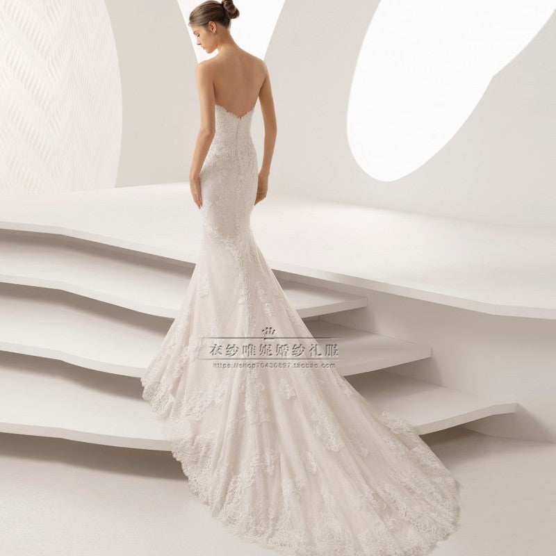 Strapless Mermaid Simple Wedding Dress