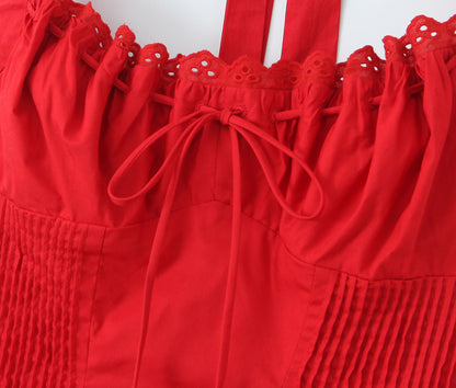 Red - Backless Halter Bodycon Dress