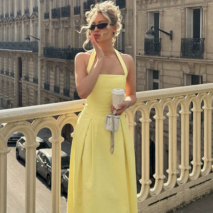 Reaghan Halter Backless Maxi Dress