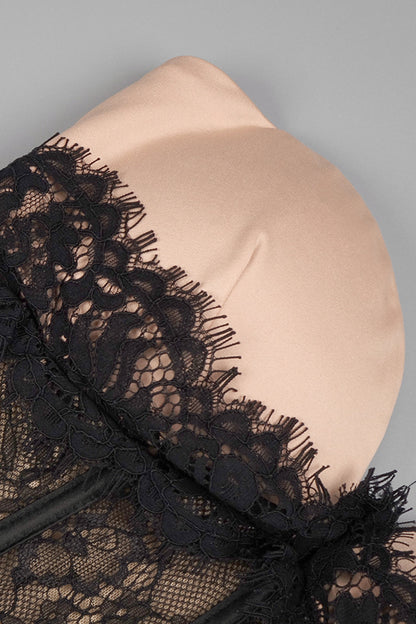 Barbara Embroidered Lace Strapless Maxi Dress