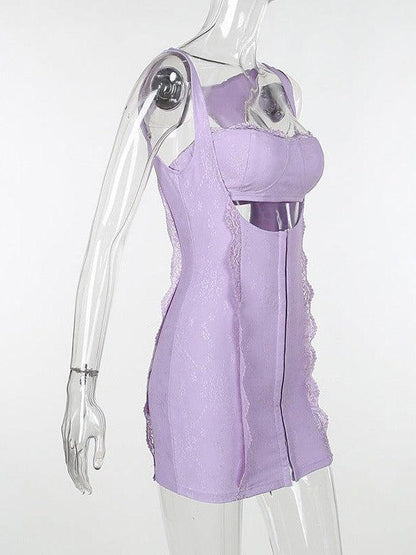 Backless Hip Elegant Cutout Slim Lace Dress