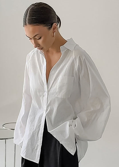Elara - Oversized Linen Button-Up Shirt