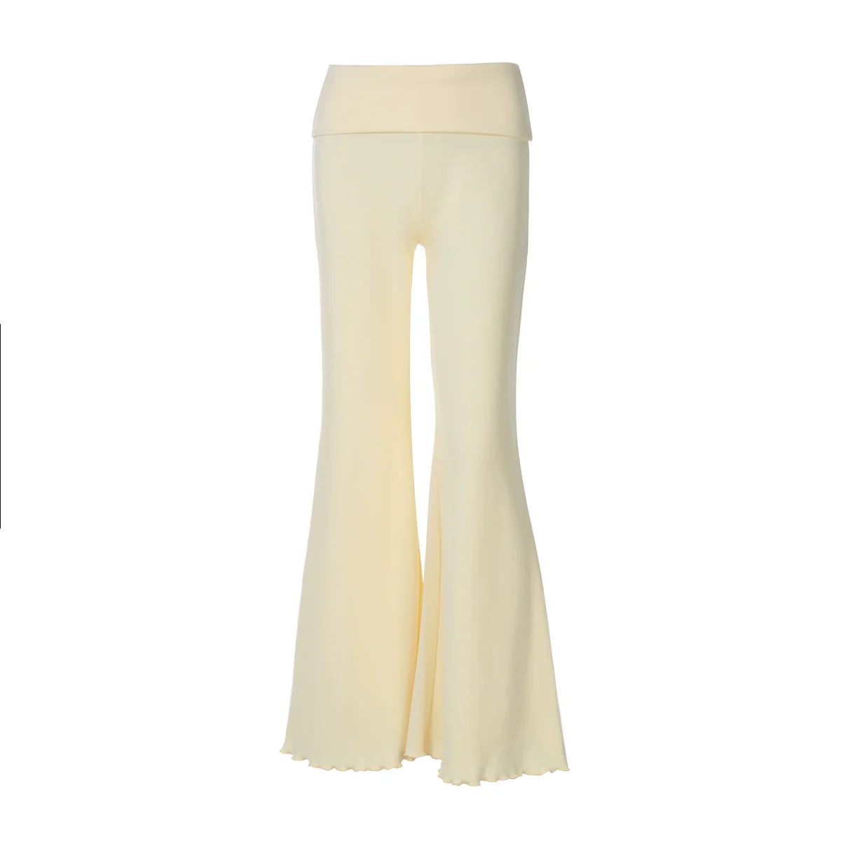 Delylah Low-Rise Wavy Flared Pants