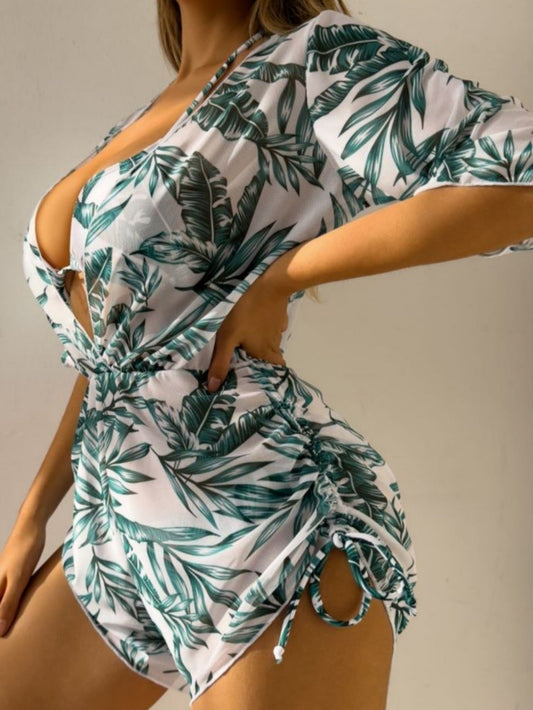 Magali® | Tropical Printed Three-Piece Sexy Bikini
