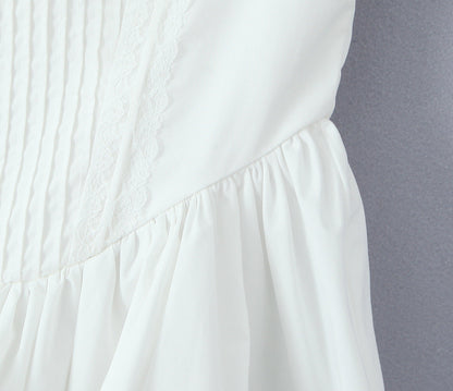 White - Slim Fit Spaghetti Strap Princess Dress