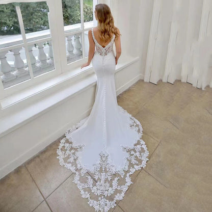 Strapless Satin Mermaid Bridal Wedding Dress