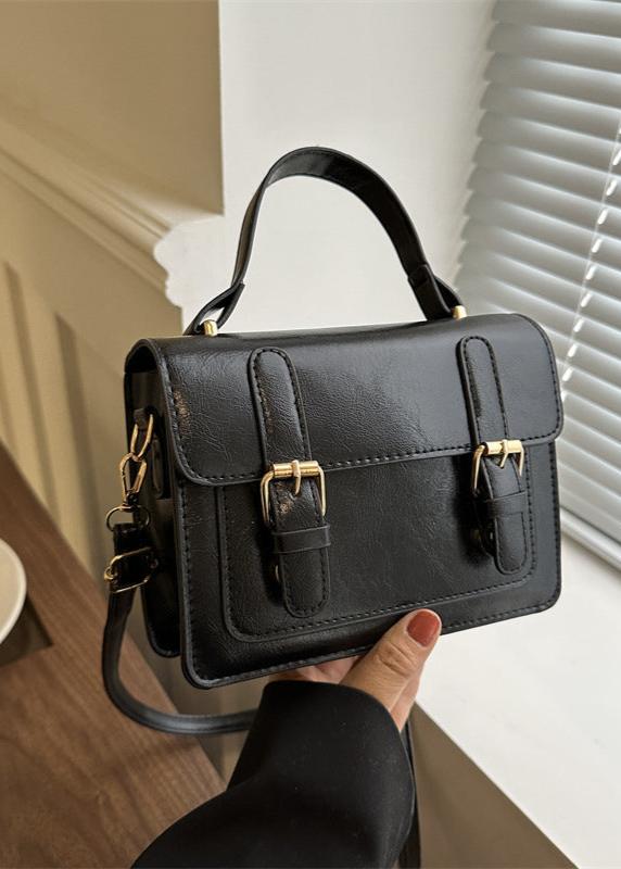 Vintage-Buckle Satchel