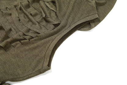 Cowl Neck Tie Waist Double Slit Sleeveless Maxi Dress