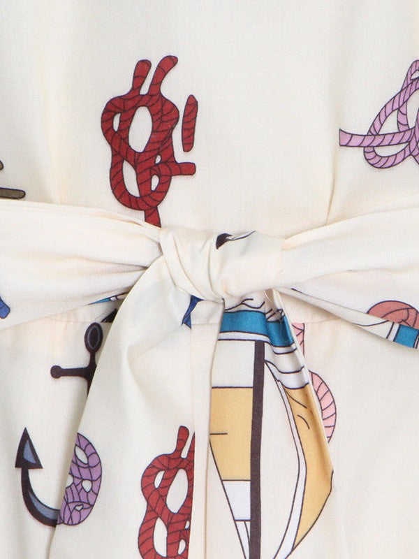 Beach Print Cutout Sundress Maxi Dress