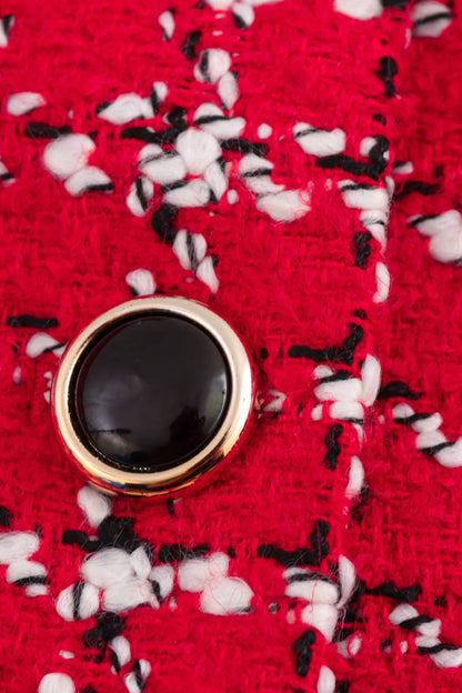 Lapel Textured Jacket Tweed Set