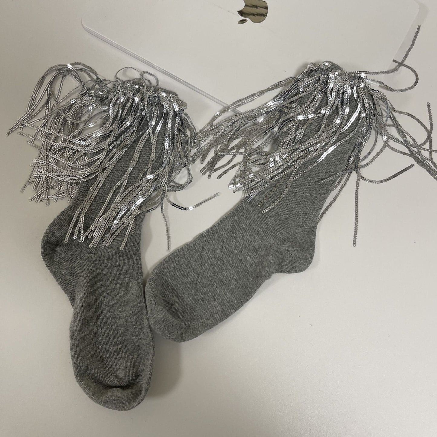 Tassels glitter contrast socks
