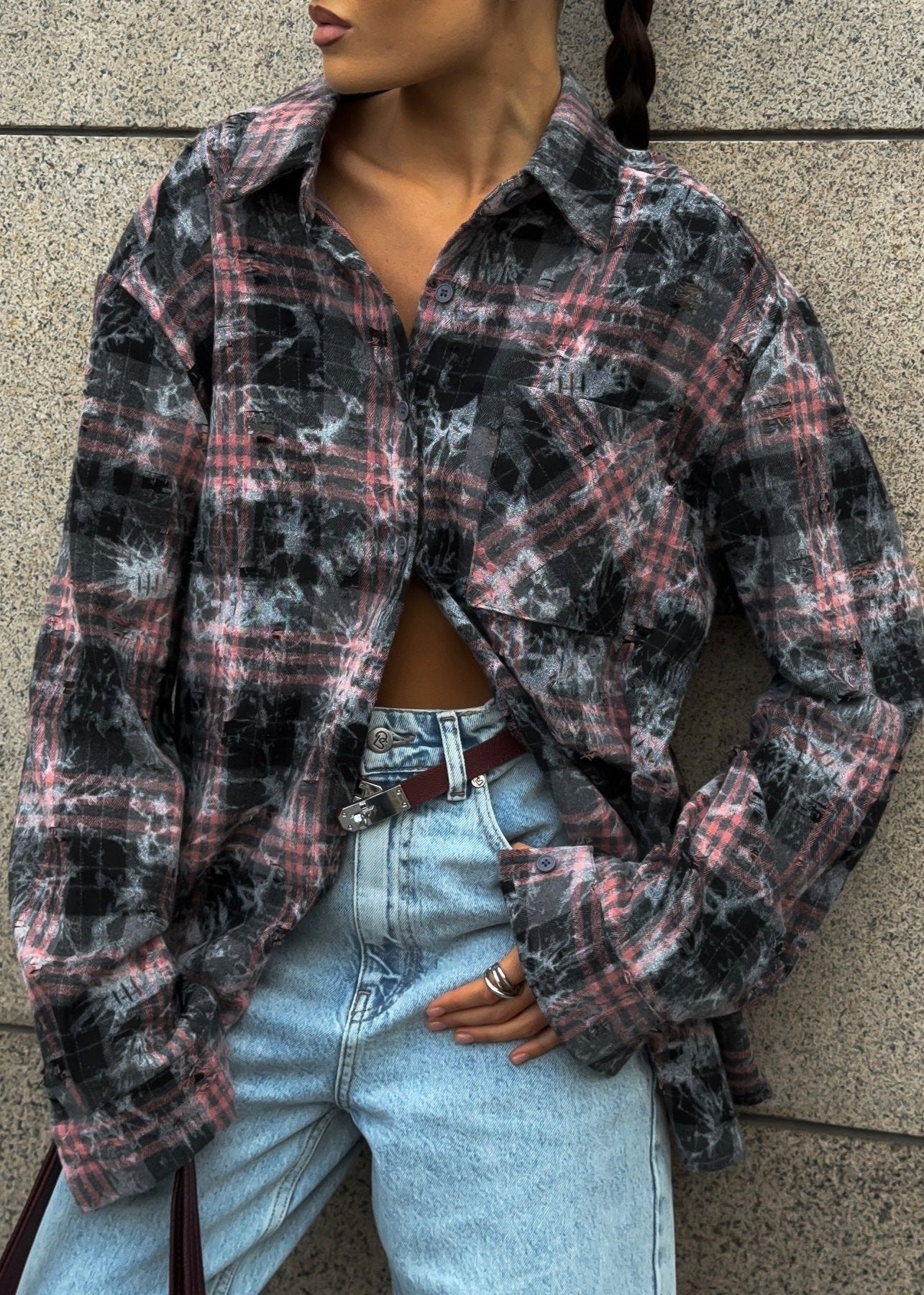 Twilight Plaid Oversized Shirt