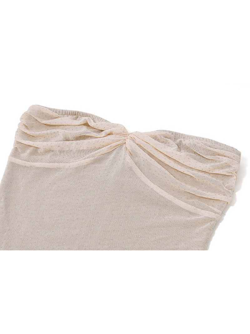 Bandeau Tube Shimmer Fishtail Gown Dress