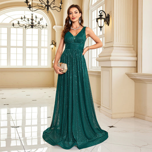 Backless Dress Maxi Dress Green Sequin Slim Fishtail Bridesmaid Cocktail Evening Dress