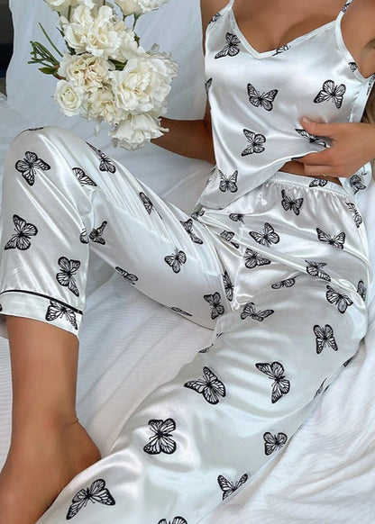 Aria - Satin Butterfly Pajama Set
