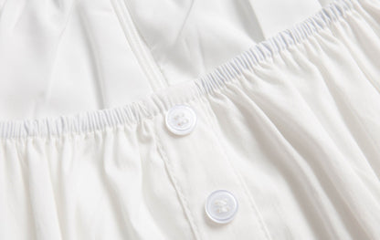 White - Vintage Slim-Fit Waist Dress