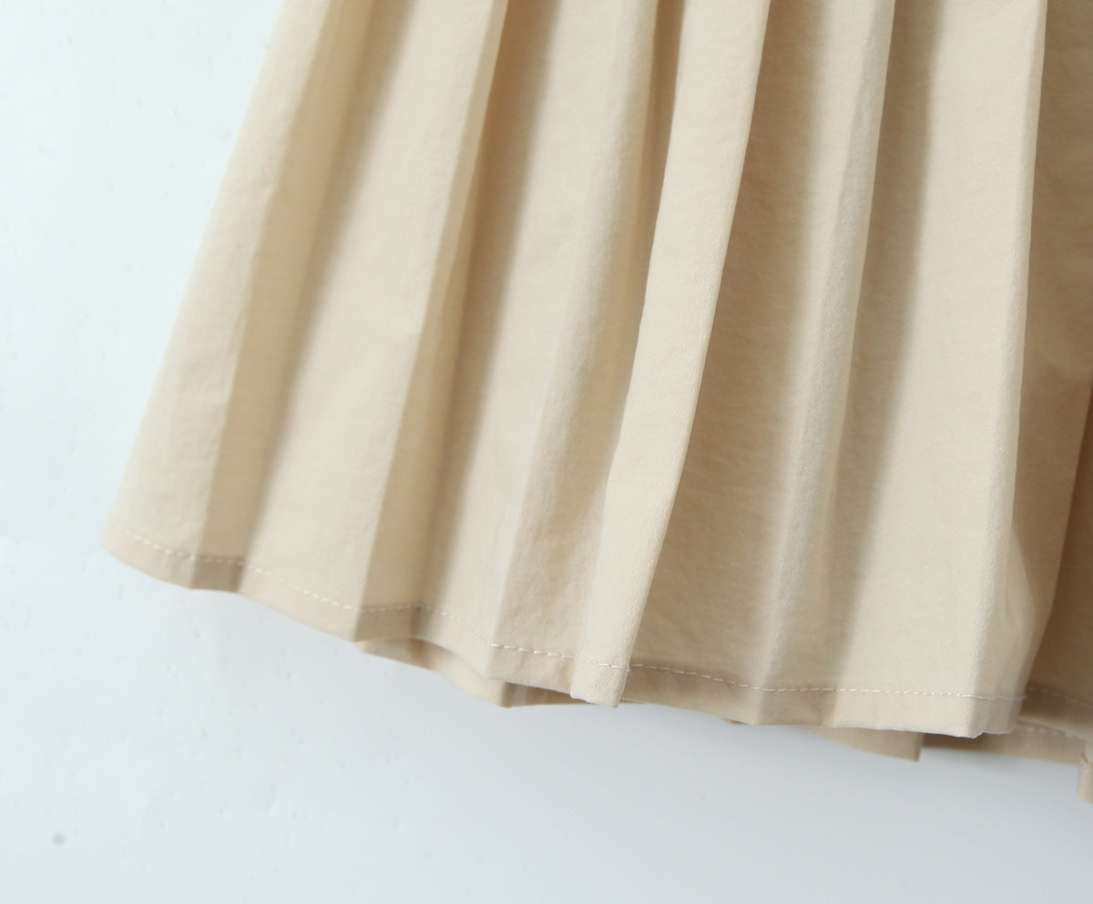 Beige – Strappy Waist-Cinched Slim Dress