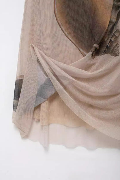 Octavia Shell Print Halterneck Maxi Dress