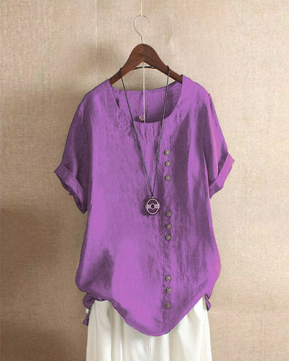 | Women’s Casual Blouse in Summer Fabric with Button Detail
