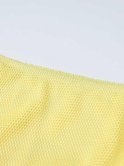 Elli Yellow Mesh Top & Two Piece Skirt Coord Set