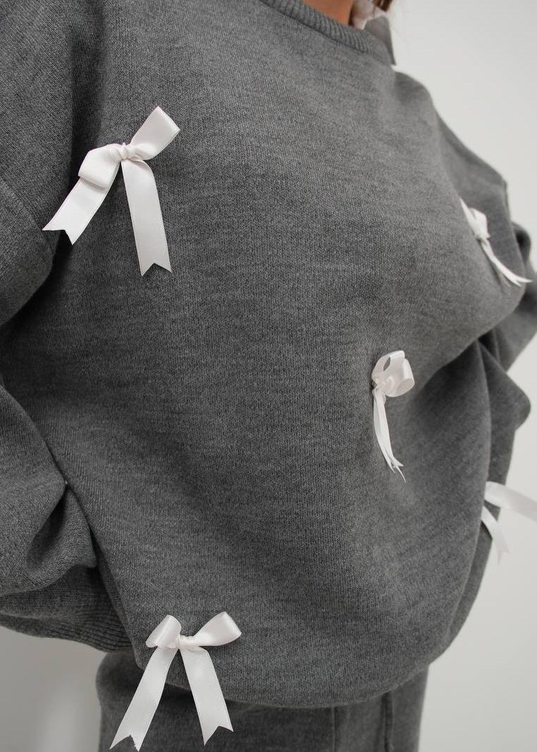 Ribbon-Accented Knit Set