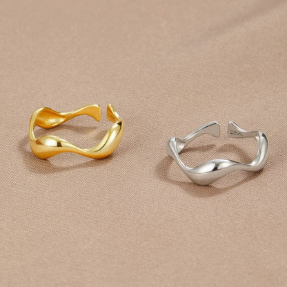 Women's Minimalist Gold Plated Ring – Adjustable Elegant Jewelry