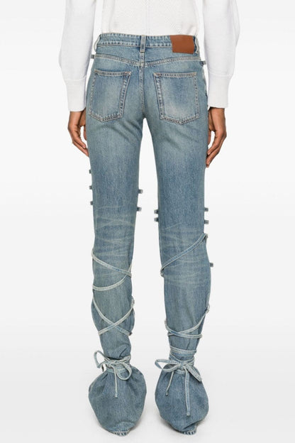 Odette Asymmetric Knotted Flared jeans