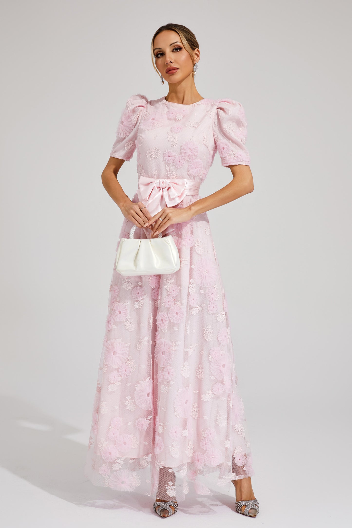 Oliver Pink Bow Maxi Dress