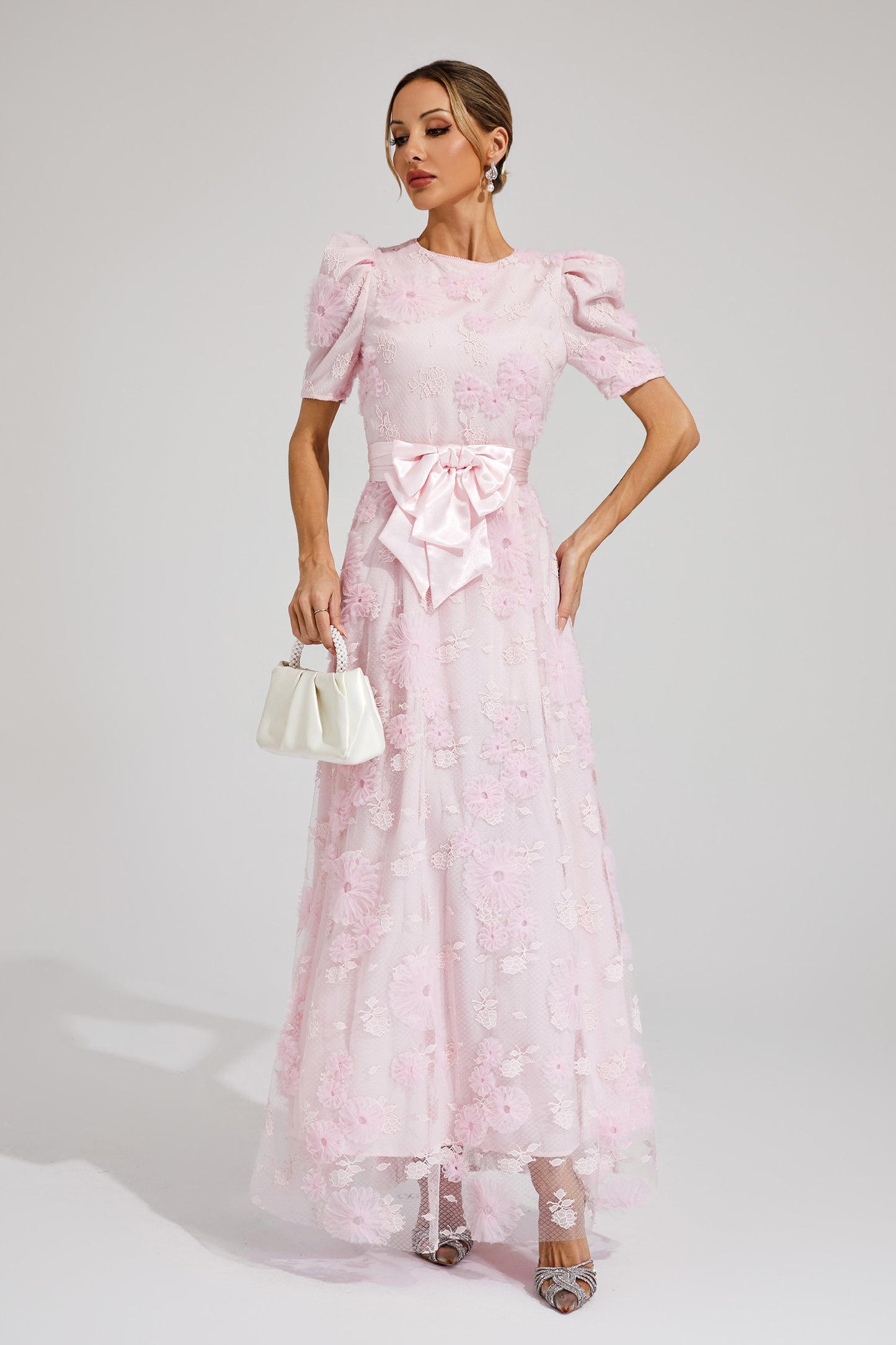Oliver Pink Bow Maxi Dress