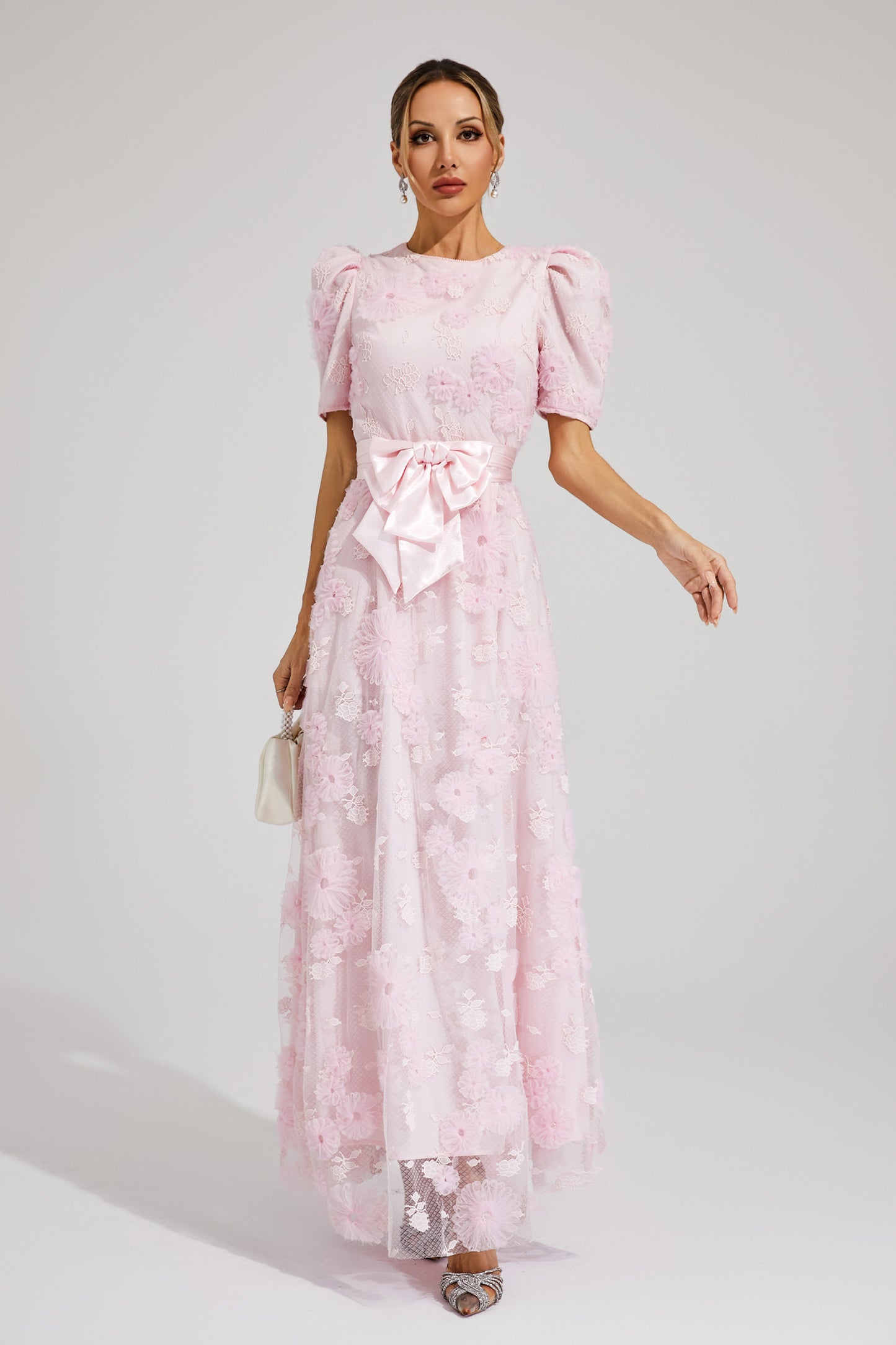 Oliver Pink Bow Maxi Dress