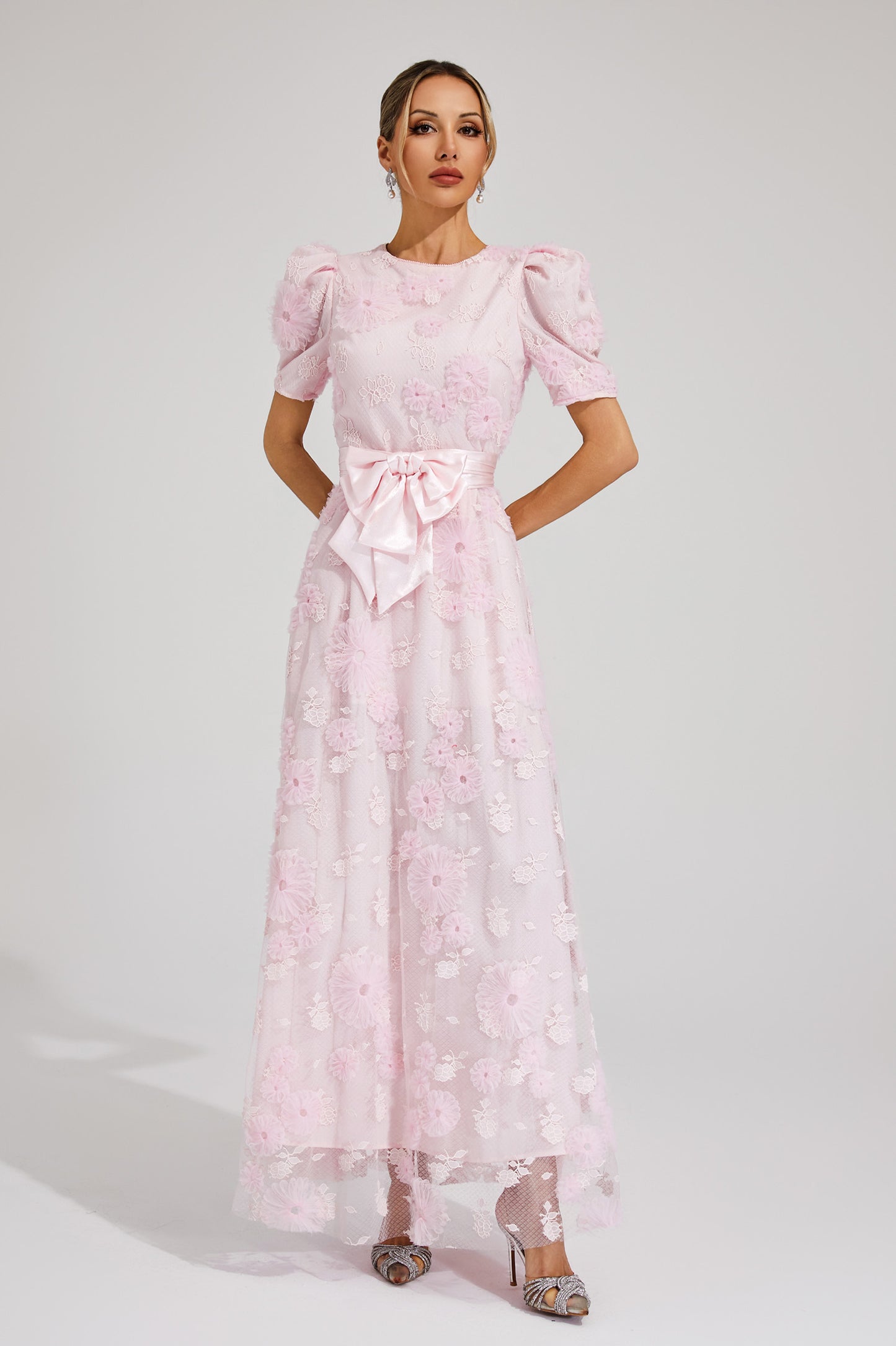 Oliver Pink Bow Maxi Dress