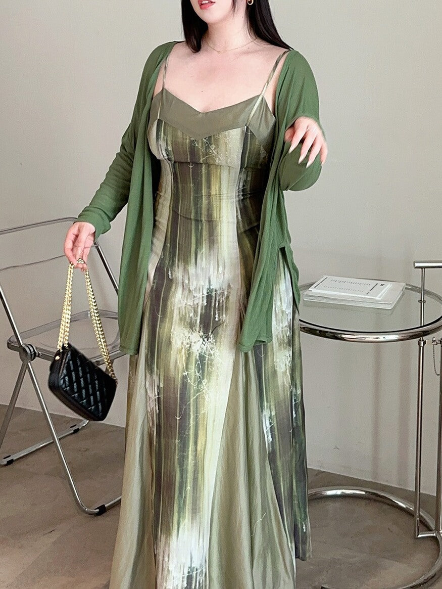 Oriental Chic Mint Green Slip Dress Plus Size