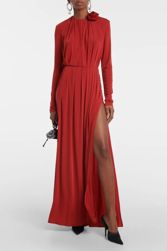 Melissa Floral Applique Cutout Maxi Dress