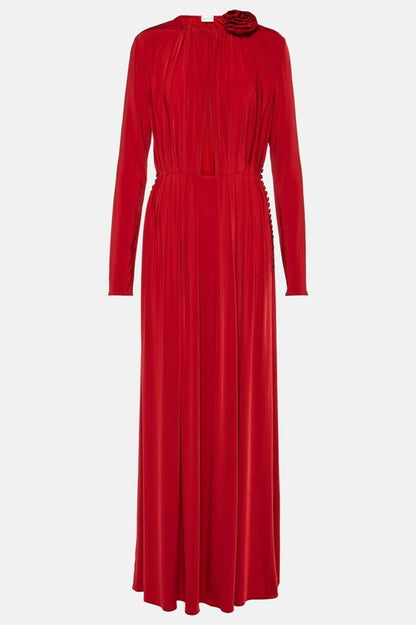 Melissa Floral Applique Cutout Maxi Dress