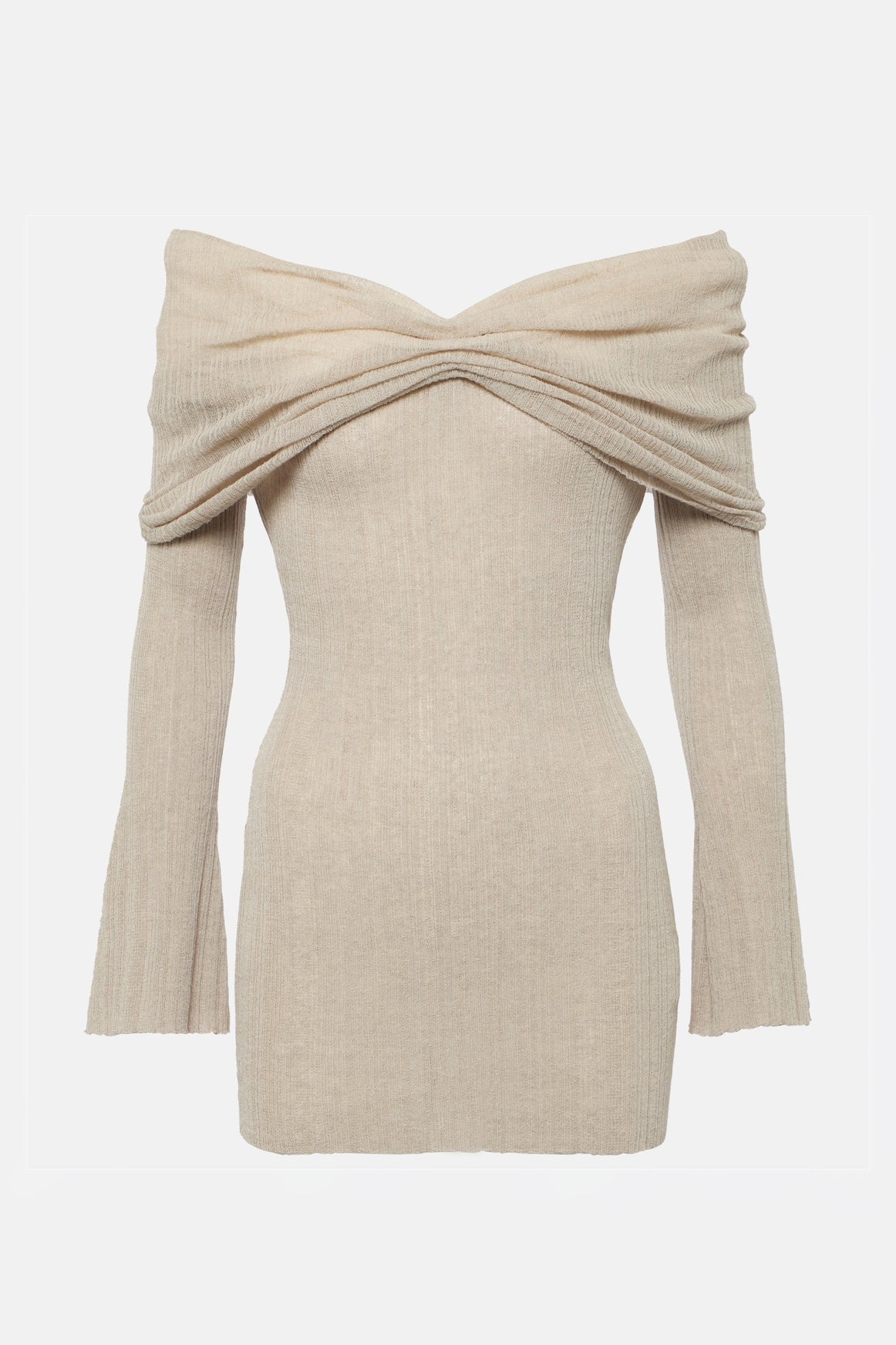 Elma Off Shoulder Flared Knit Mini Dress