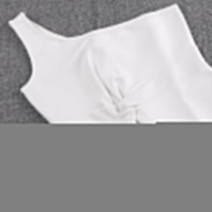 One Shoulder Sleeveless Asymmetrical Mini Bandage Dress PP091914