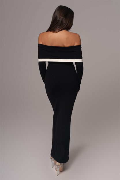 Helen Off Shoulder Contrast Maxi Dress