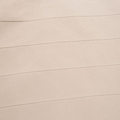 V Neck Short Sleeve Striped Midi Bandage Dress PZC1693