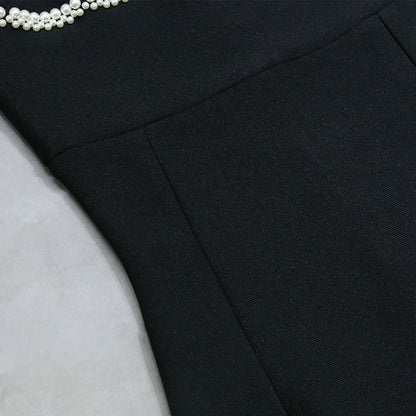 Strappy Sleeveless Midi Bubble Beads Bandage Dress PZC1936