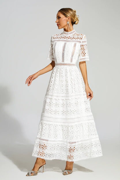 Paddy White Hollow Maxi Dress