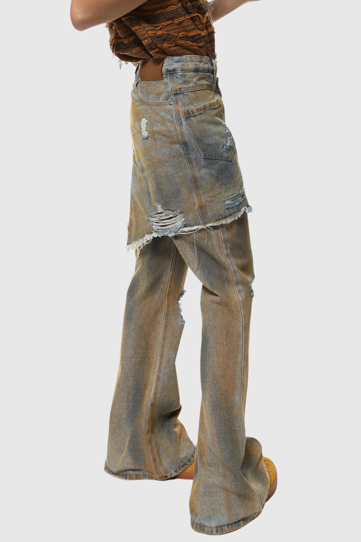 Parlene Asymmetric Distressed Jeans
