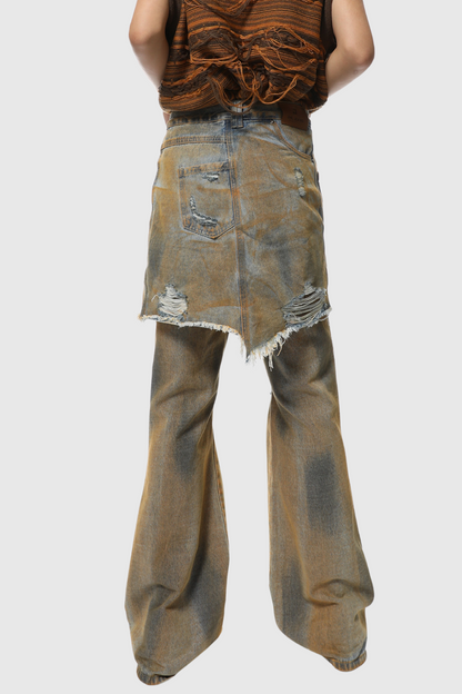 Parlene Asymmetric Distressed Jeans