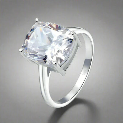 Solid 925 Sterling Silver Princess Cut