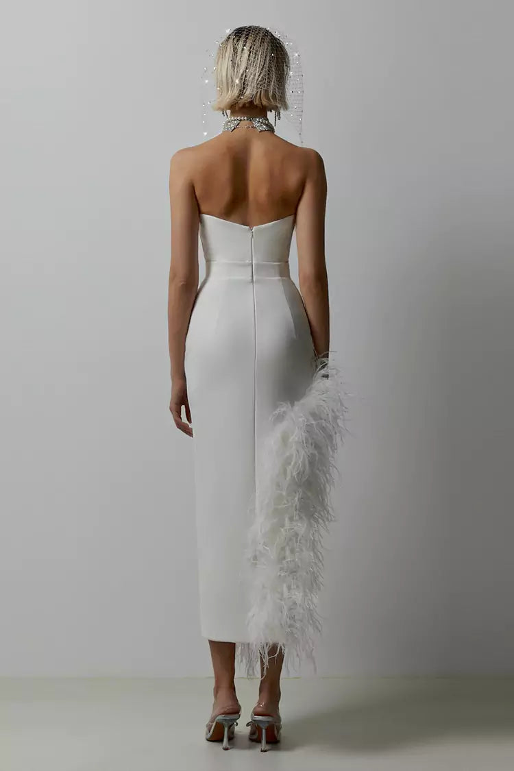 Payton White Feather Dress