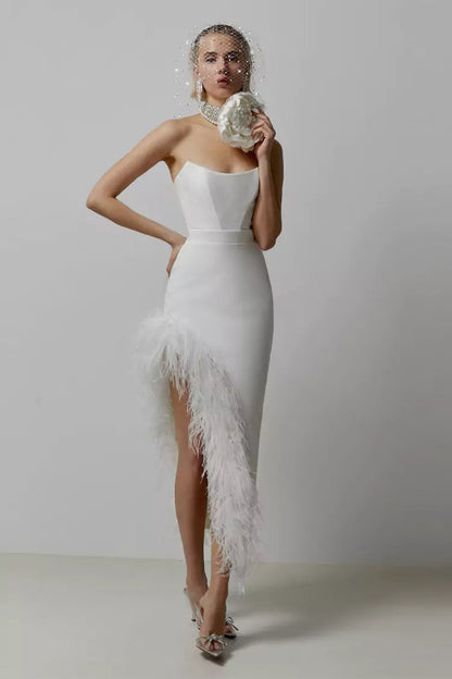 Payton White Feather Dress