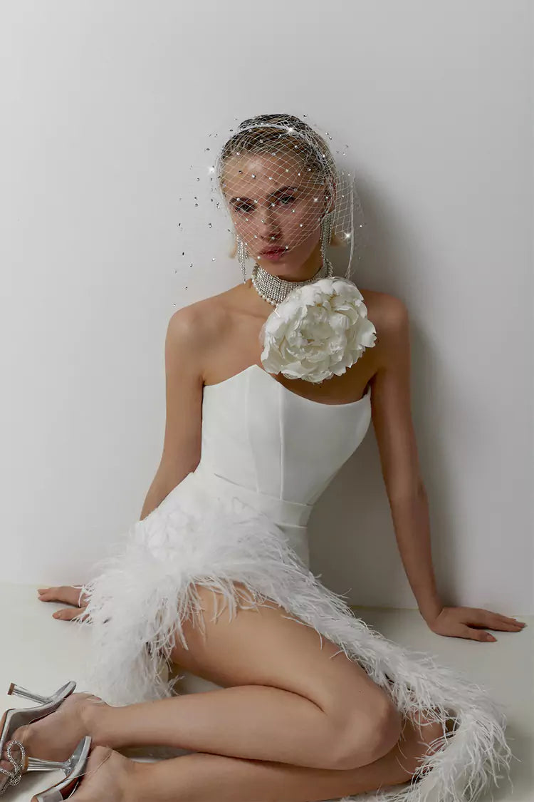 Payton White Feather Dress