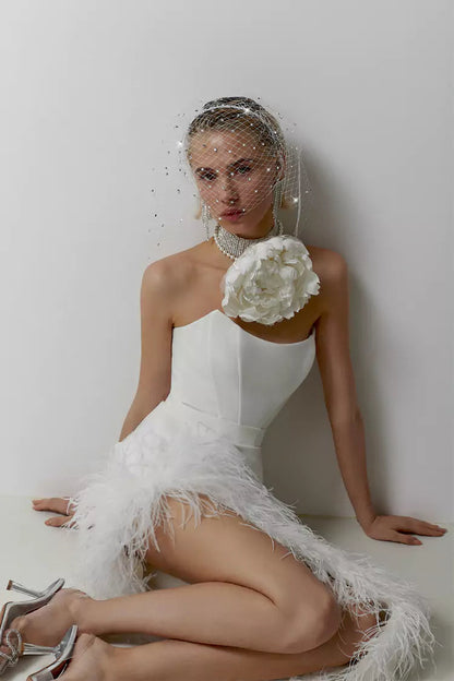 Payton White Feather Dress