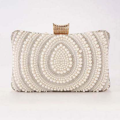 Pearl Diamond Wedding Evening Clutch Wristlet